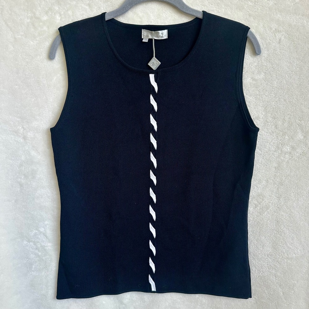 BC Black‎ Cat Fashion Black Sleeveless Knit Tank Top Shell Size L/XL NWT